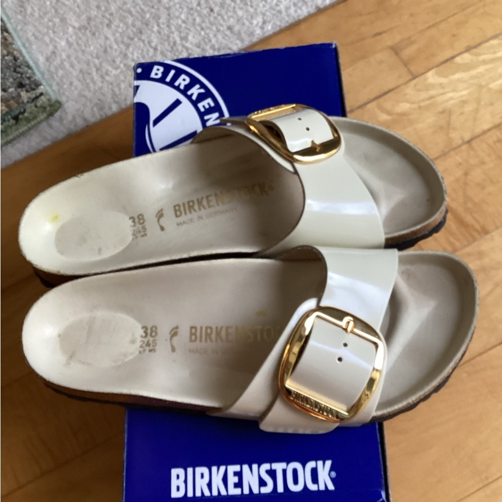 Birkenstock Madrid High Shine Ecru Sandals (FINALPRICEDROP) - Picture 5 of 9